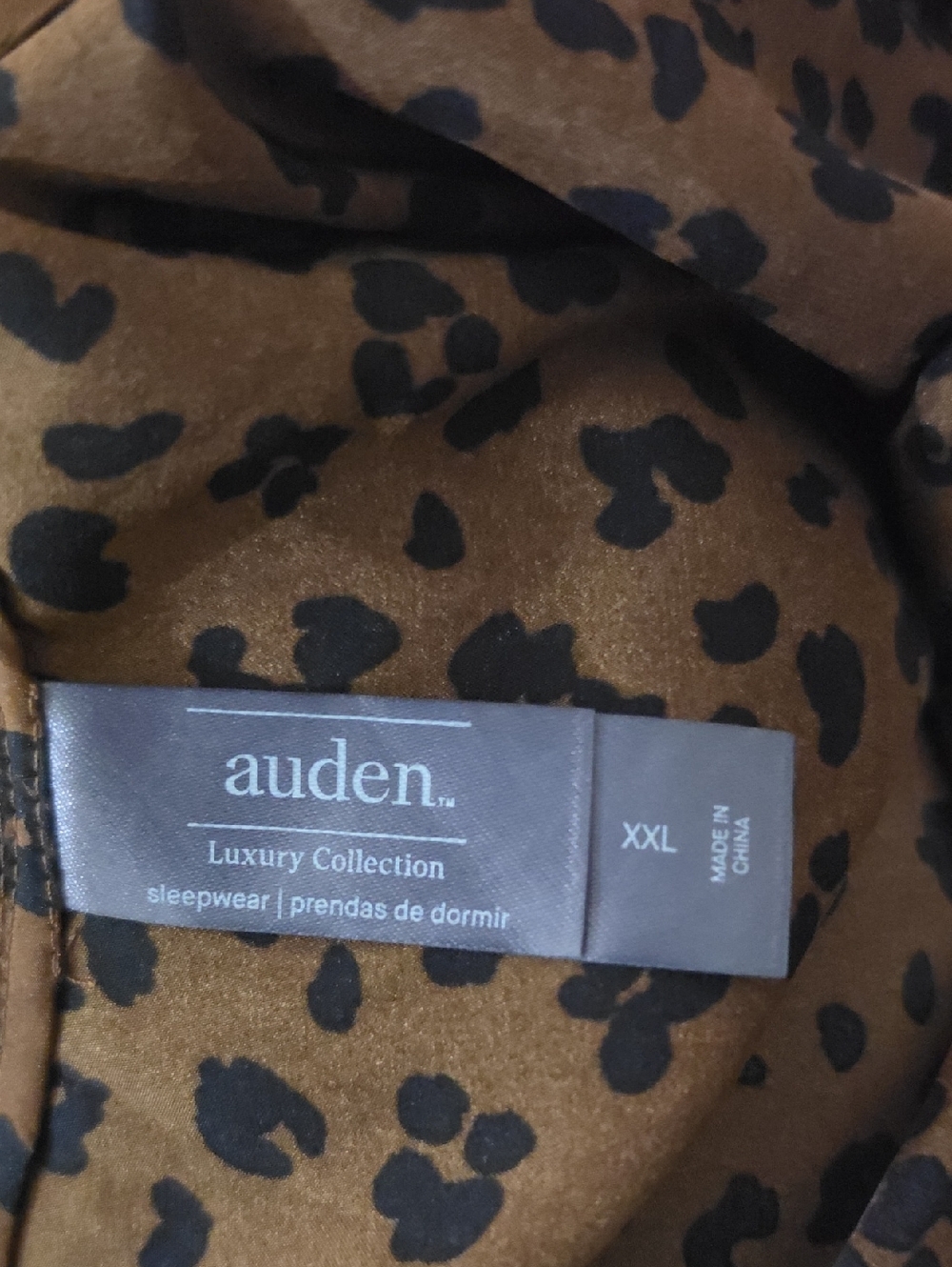 Auden Women's Lace Trim Satin Pajama Tank Top Leopard PrintSize XXL - Picture 5 of 6